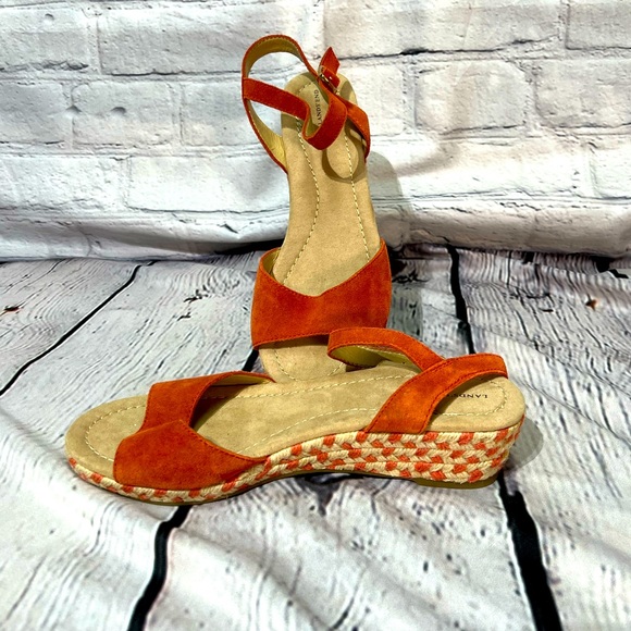Land's End 2" Espadrille Sandal - Coral and Cream - size 7.5 - Picture 7 of 13